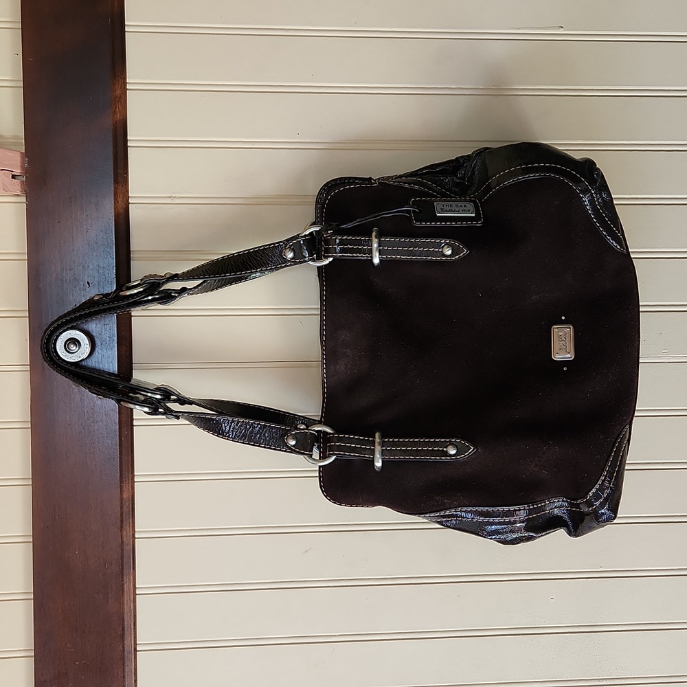 EUC The Sak purse bag dark brown double strapped leather - Picture 1 of 11